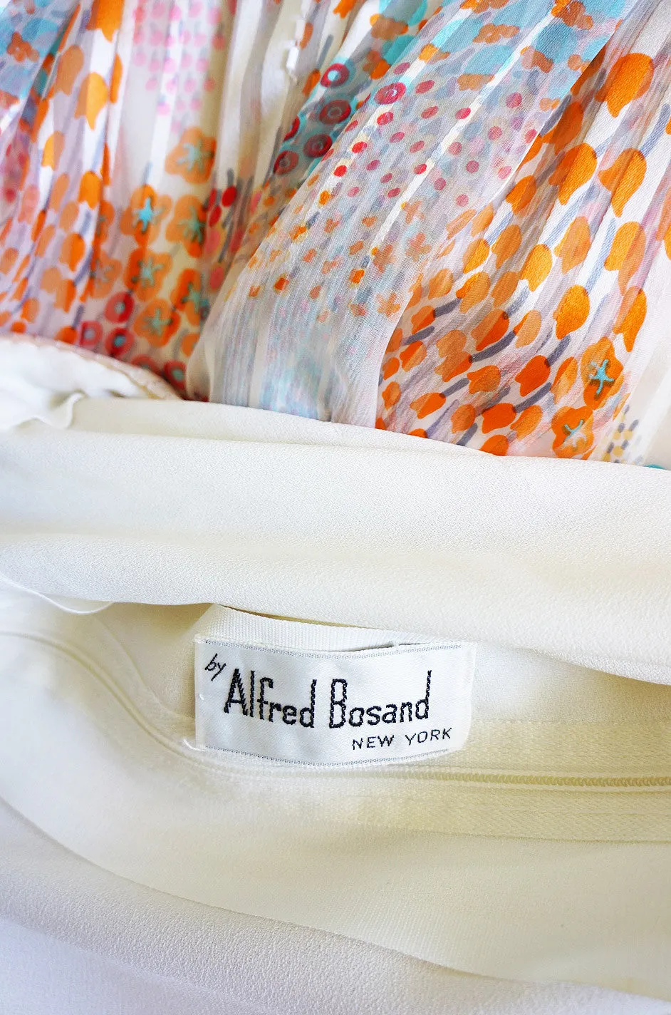 1970s Beaded Silk Alfred Bosand Dress