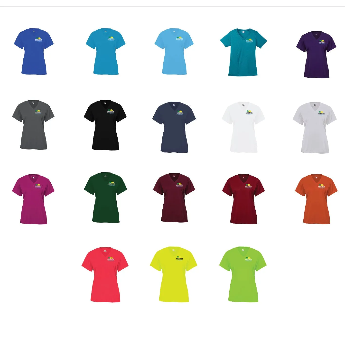 2021 Sarasota Pickleball Club Ladies Performance Short Sleeve Shirt - Design 2