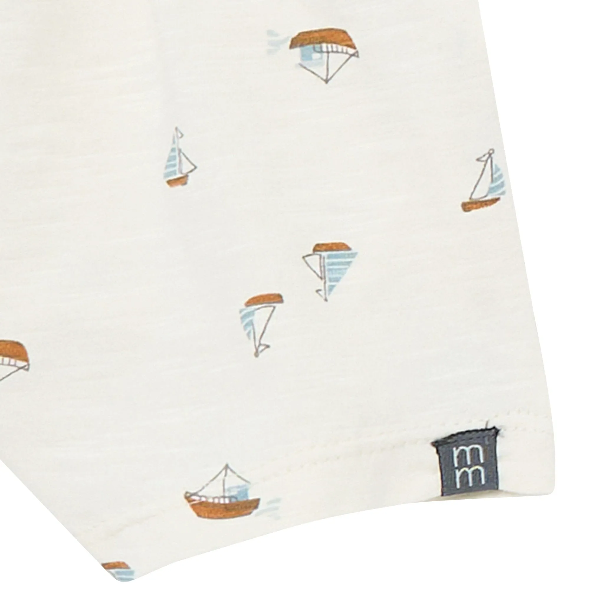 4-Piece Baby Boys Ivory Sailboats Sleeveless Shirts and Shorts Set