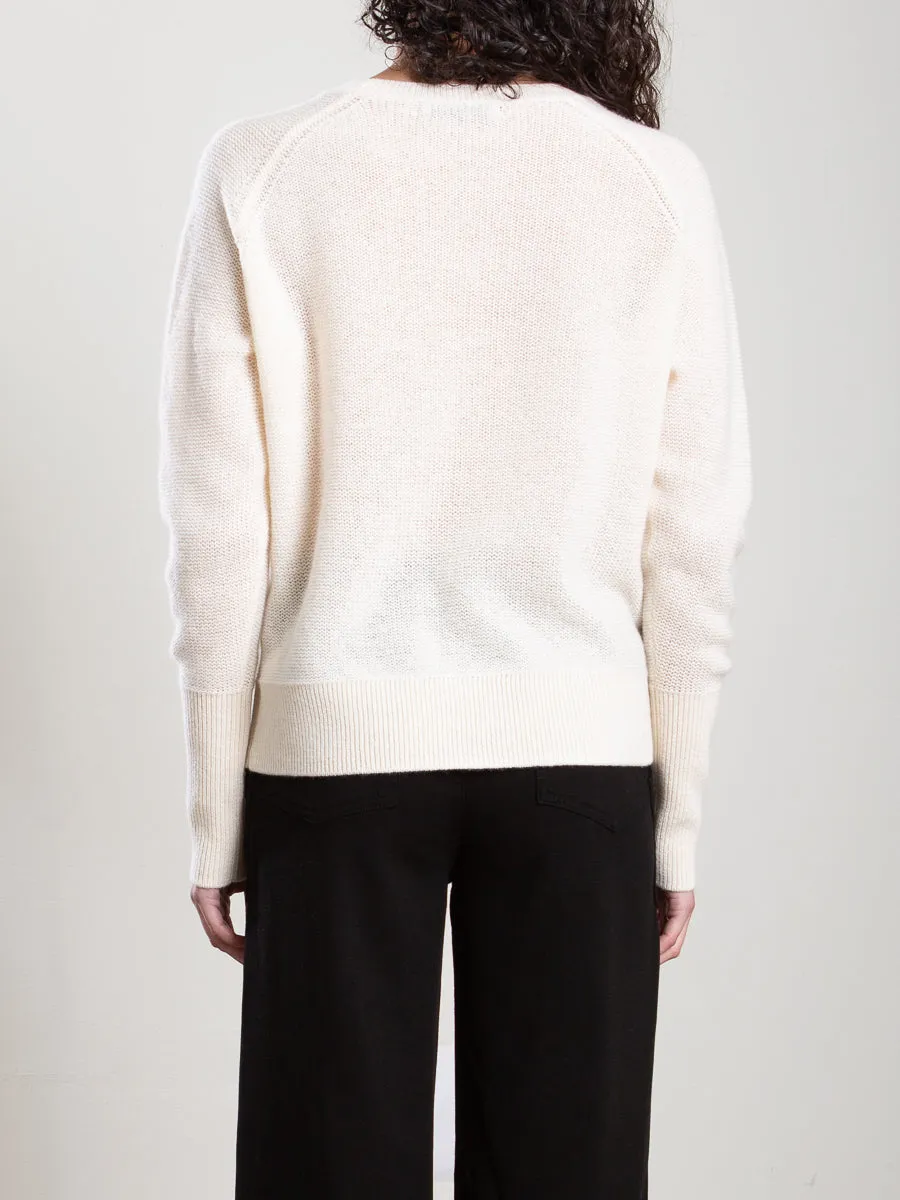 Adrian Crewneck in Cashmere - Ivory