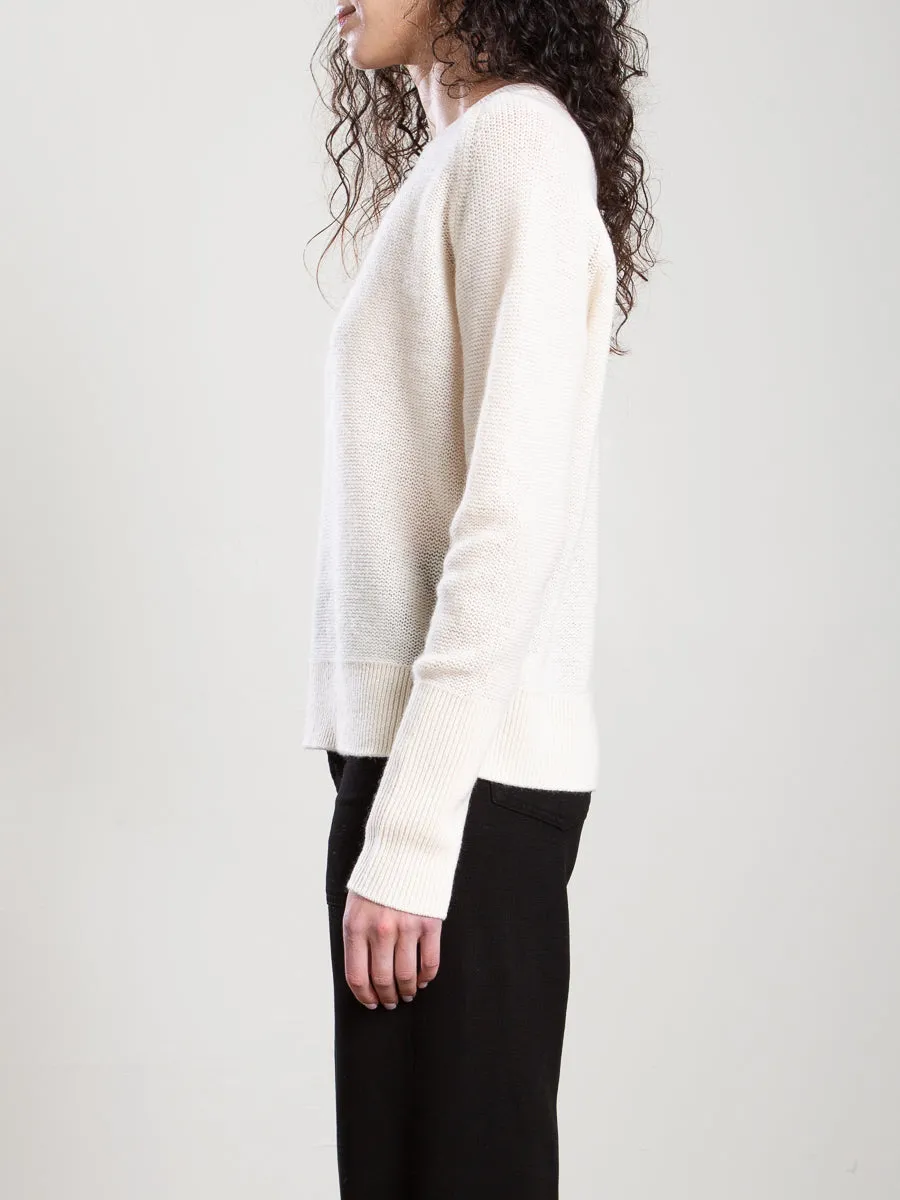 Adrian Crewneck in Cashmere - Ivory
