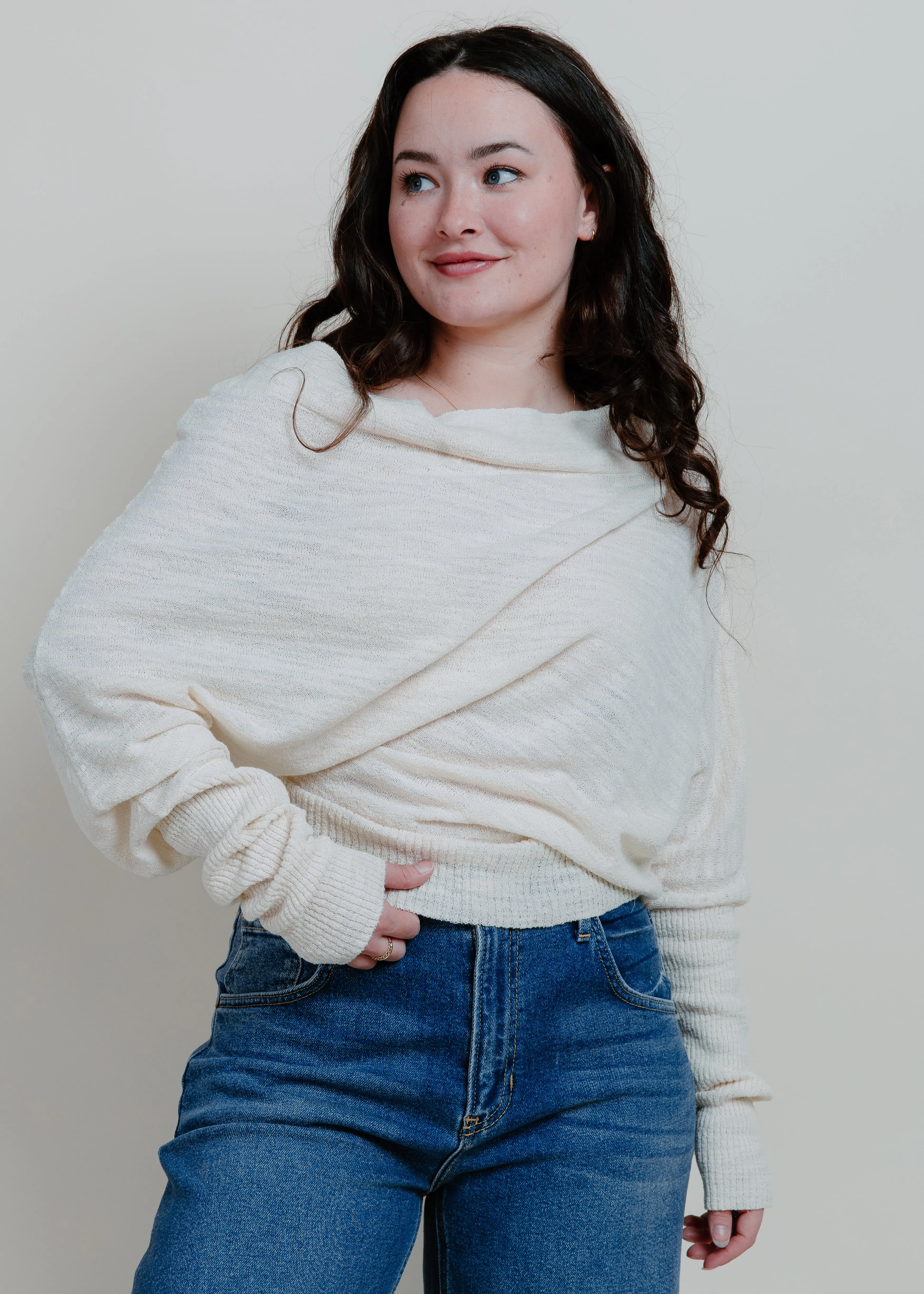 Aimee Off The Shoulder Top - Cream
