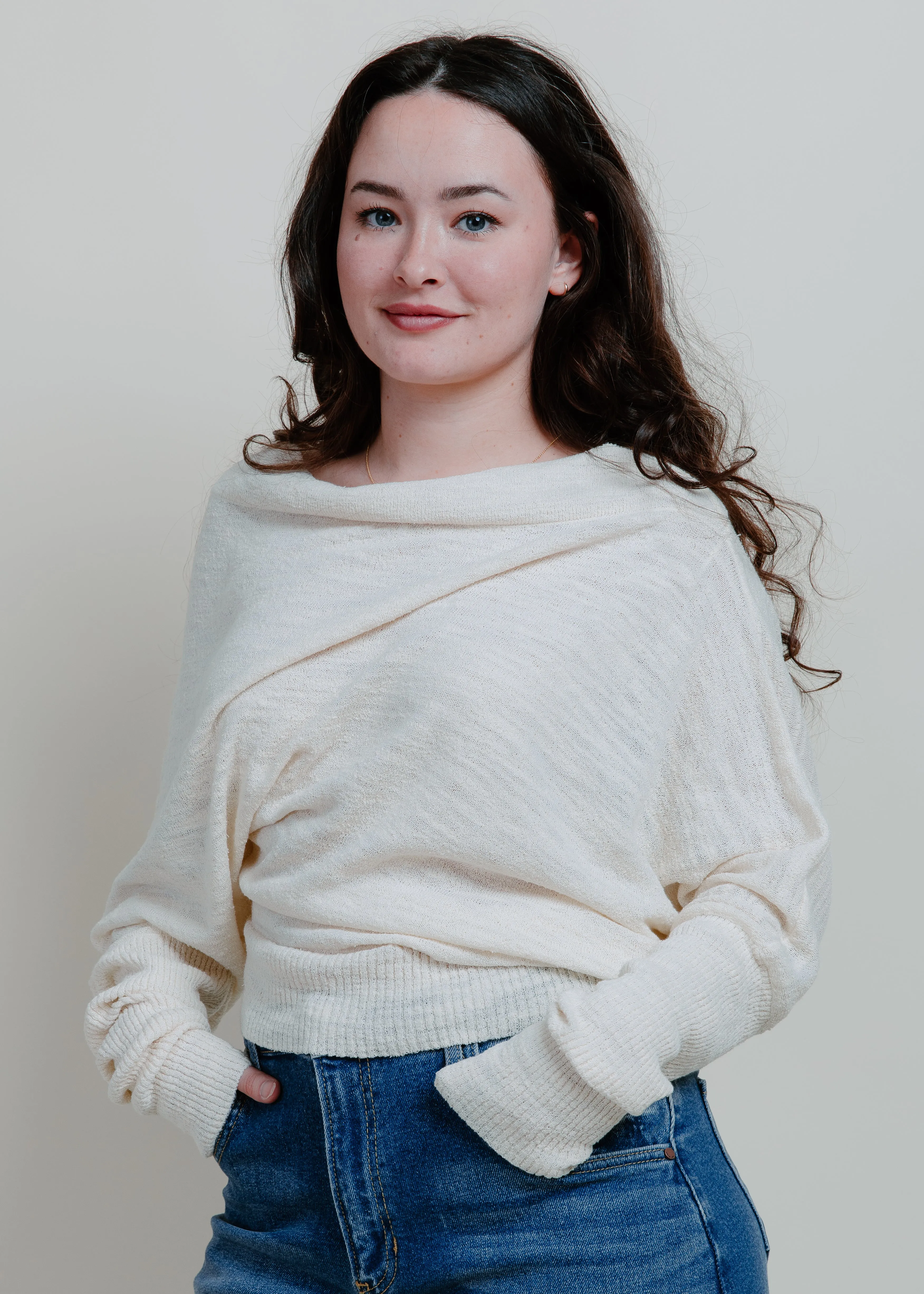 Aimee Off The Shoulder Top - Cream
