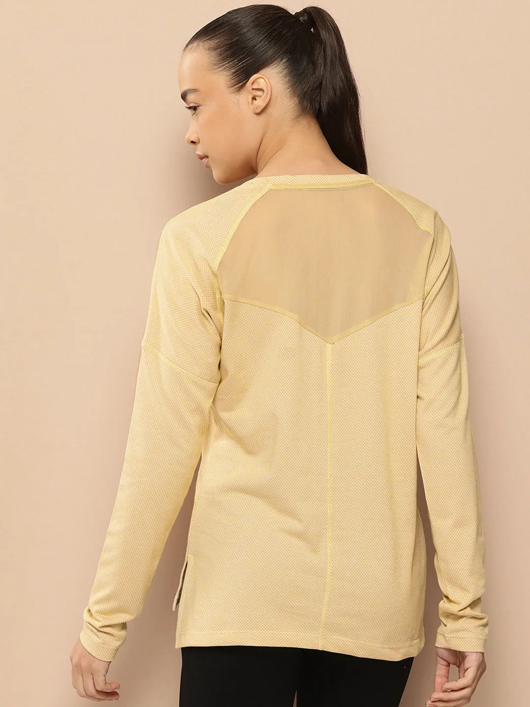 Alcis Women Solid Drop-Shoulder Sleeves T-shirt