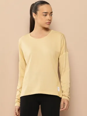 Alcis Women Solid Drop-Shoulder Sleeves T-shirt
