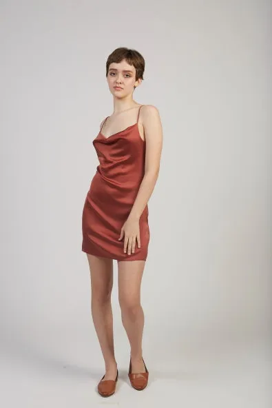 Altavista silk stretch dress in burgundy