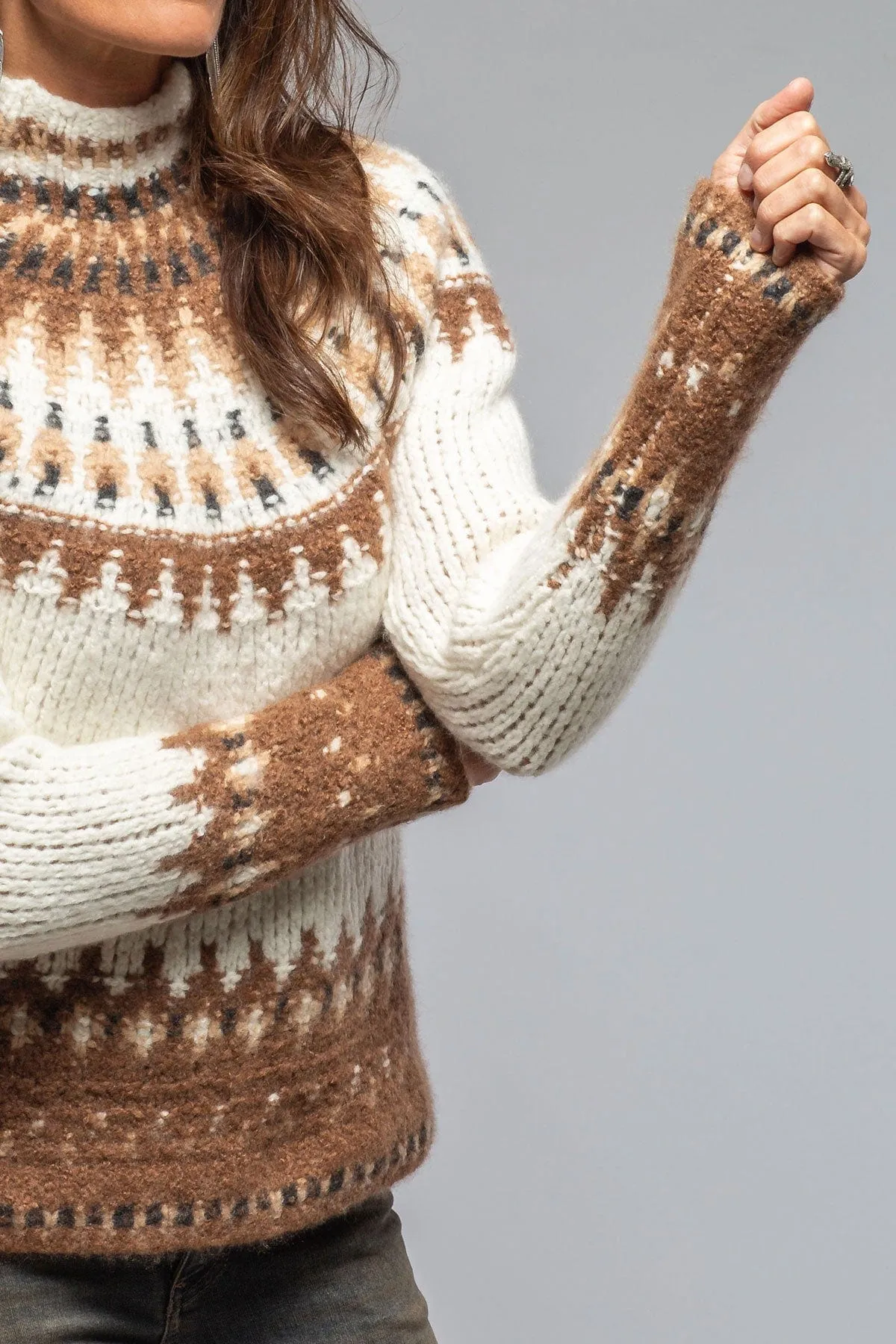 Andean Mock Neck Sweater In Natural