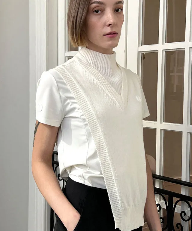 Anell Golf Slit Vest - Cream Ivory