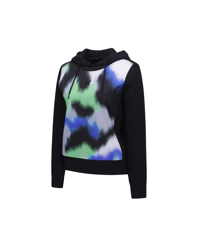 ANEW Golf Women's Camo Pattern Hoody Sweater - Black
