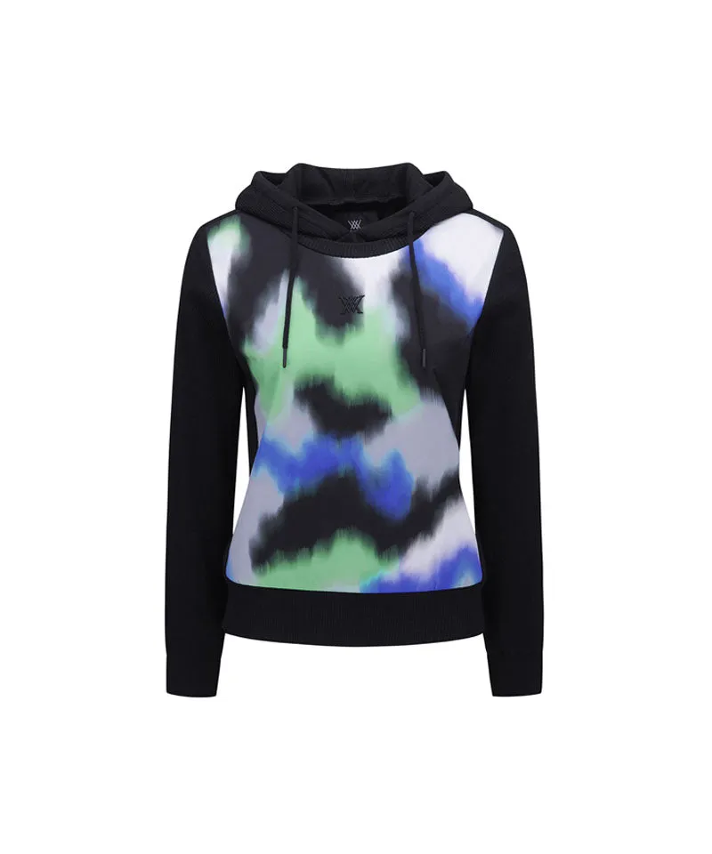 ANEW Golf Women's Camo Pattern Hoody Sweater - Black