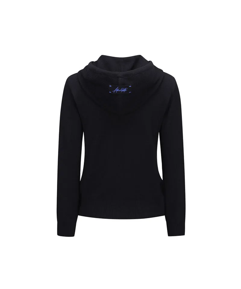 ANEW Golf Women's Camo Pattern Hoody Sweater - Black