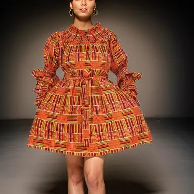 Ankara African Print Off Shoulder Dress
