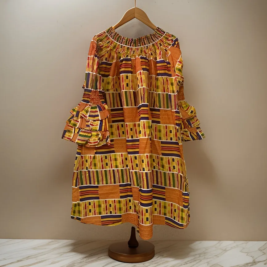 Ankara African Print Off Shoulder Dress