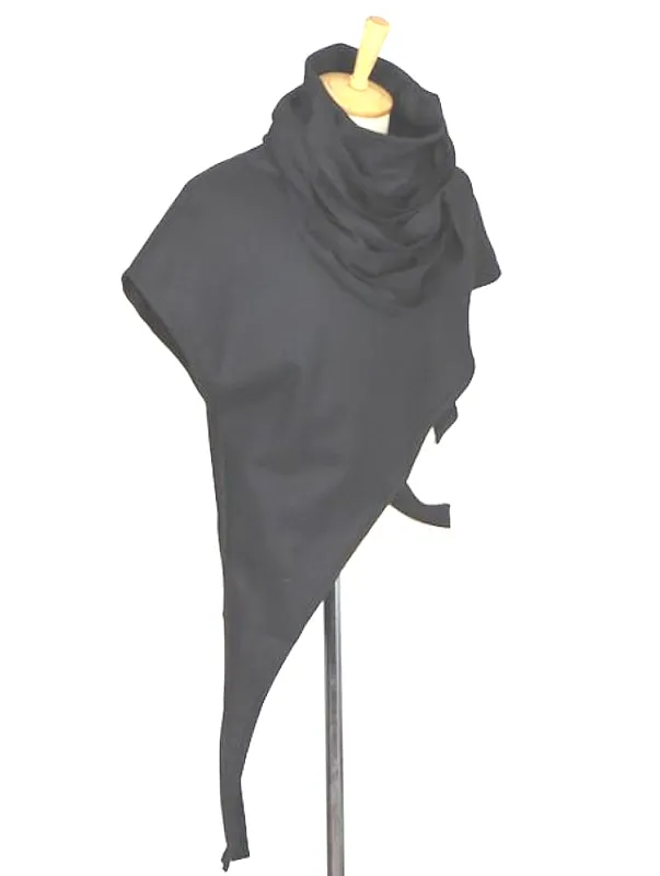 Asymmetric over-the-shoulder partial tee with loose collar