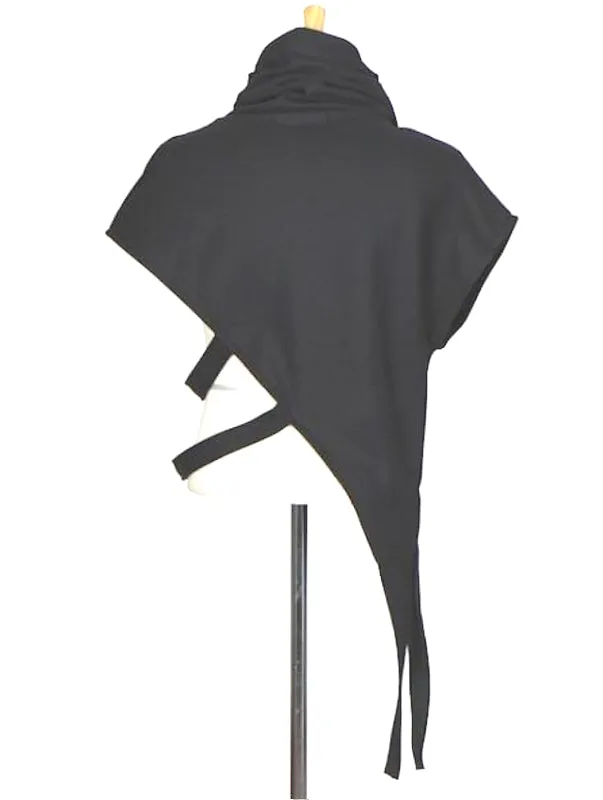 Asymmetric over-the-shoulder partial tee with loose collar