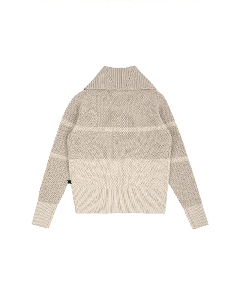 AVEN Color Block Collar Pullover - Oatmeal