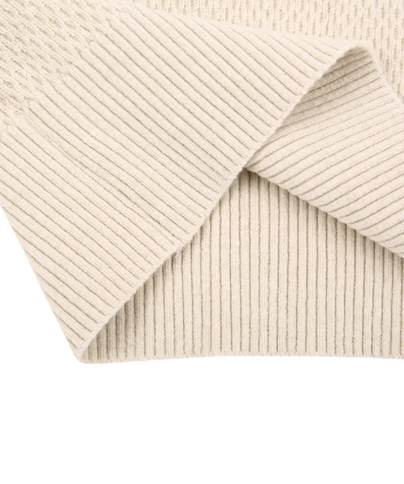 AVEN Color Block Collar Pullover - Oatmeal