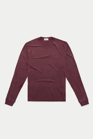 Bamboo Sorona Long Sleeve Crew Neck T-Shirt Tawny Port