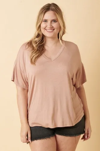 Bamboo V Neck Oversize Knit Top