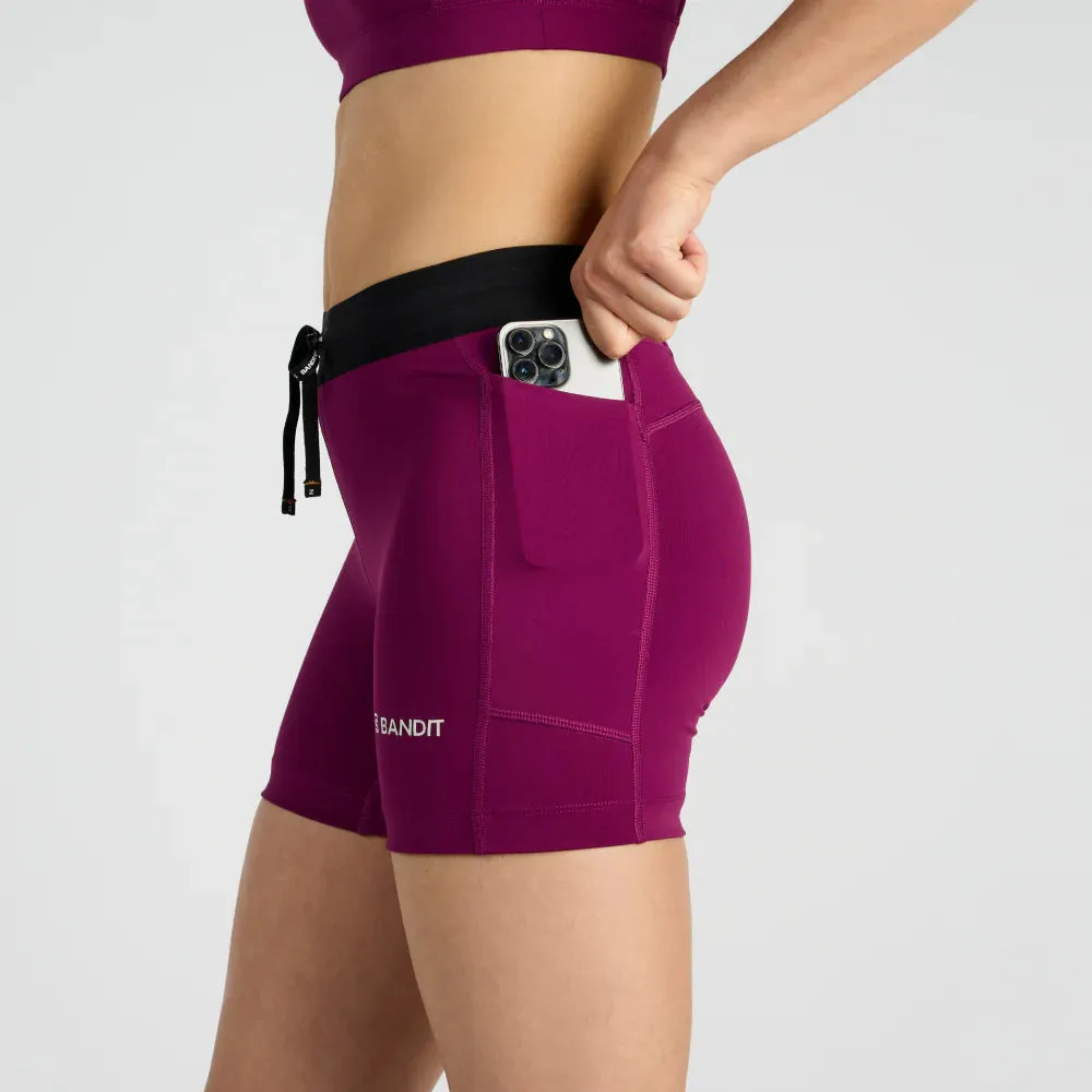 Bandit Running Stamina 5" Women's Compression Shorts - Deep Plum