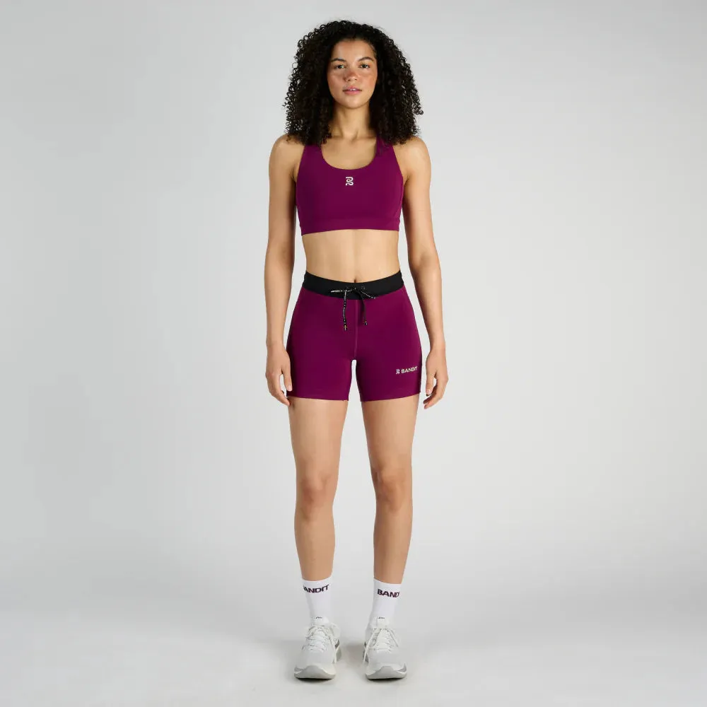 Bandit Running Stamina 5" Women's Compression Shorts - Deep Plum