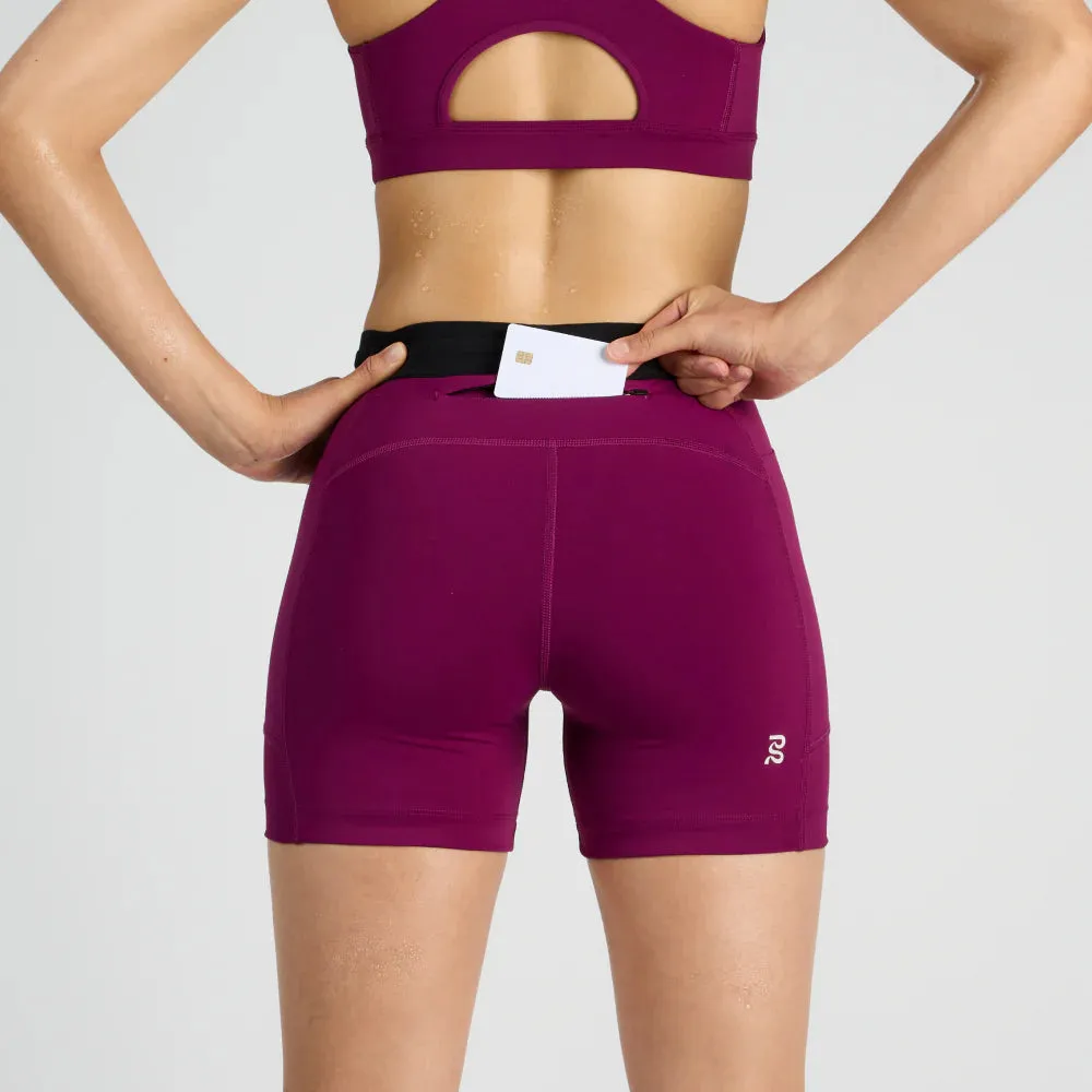 Bandit Running Stamina 5" Women's Compression Shorts - Deep Plum
