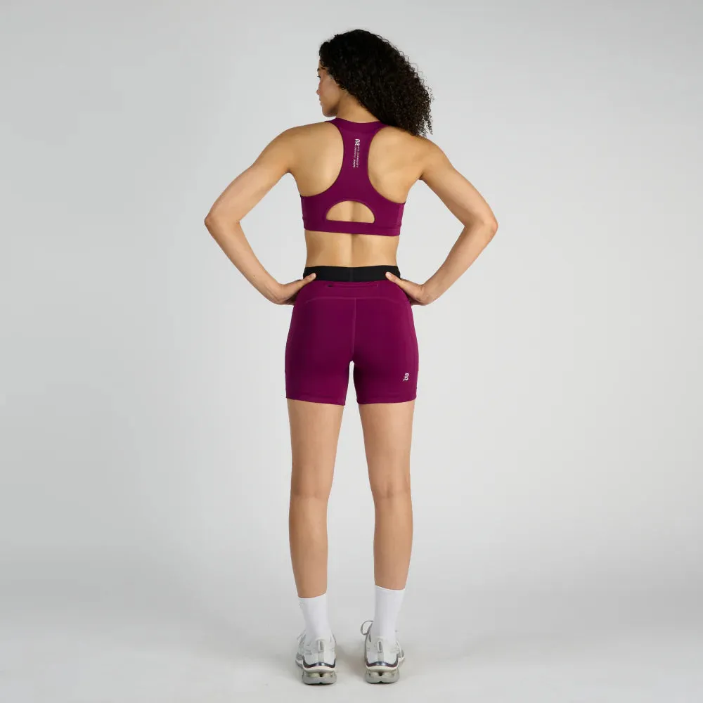 Bandit Running Stamina 5" Women's Compression Shorts - Deep Plum