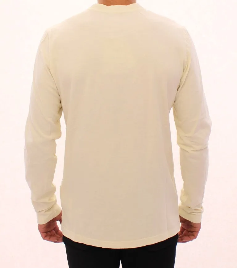 Beige crewneck long sleeve t-shirt