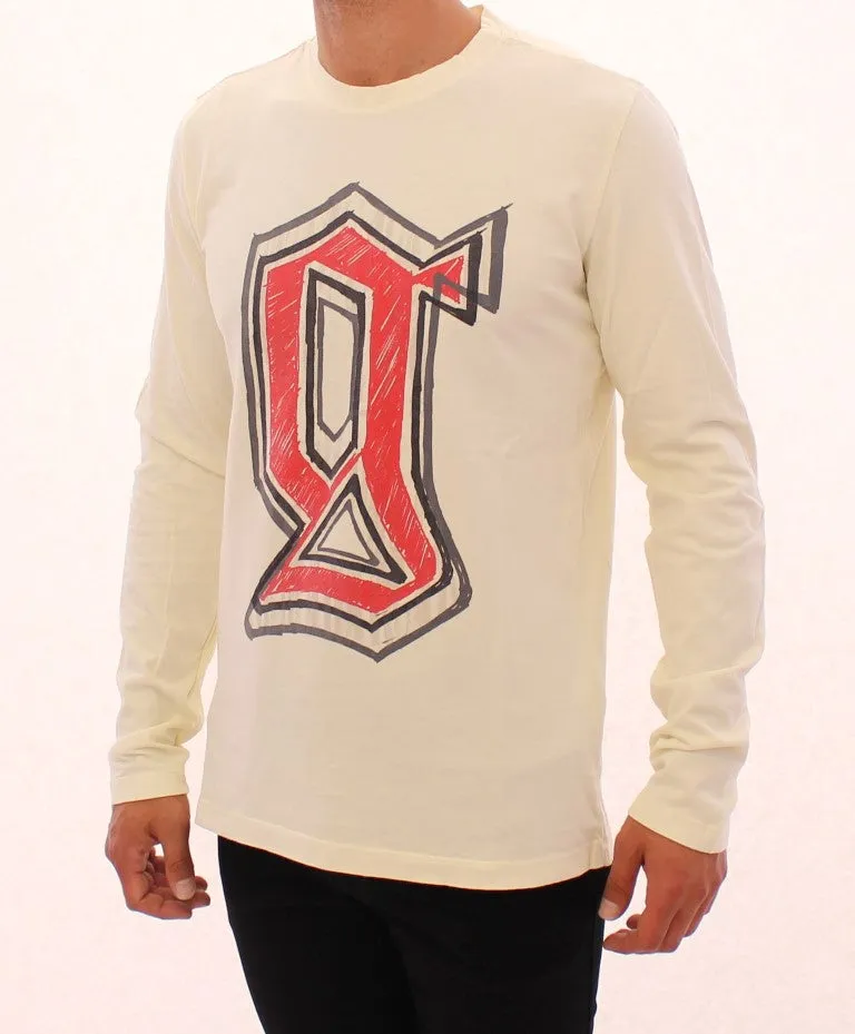Beige crewneck long sleeve t-shirt