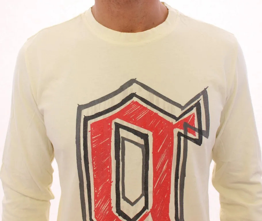 Beige crewneck long sleeve t-shirt