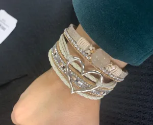 Beige Heart Bracelet