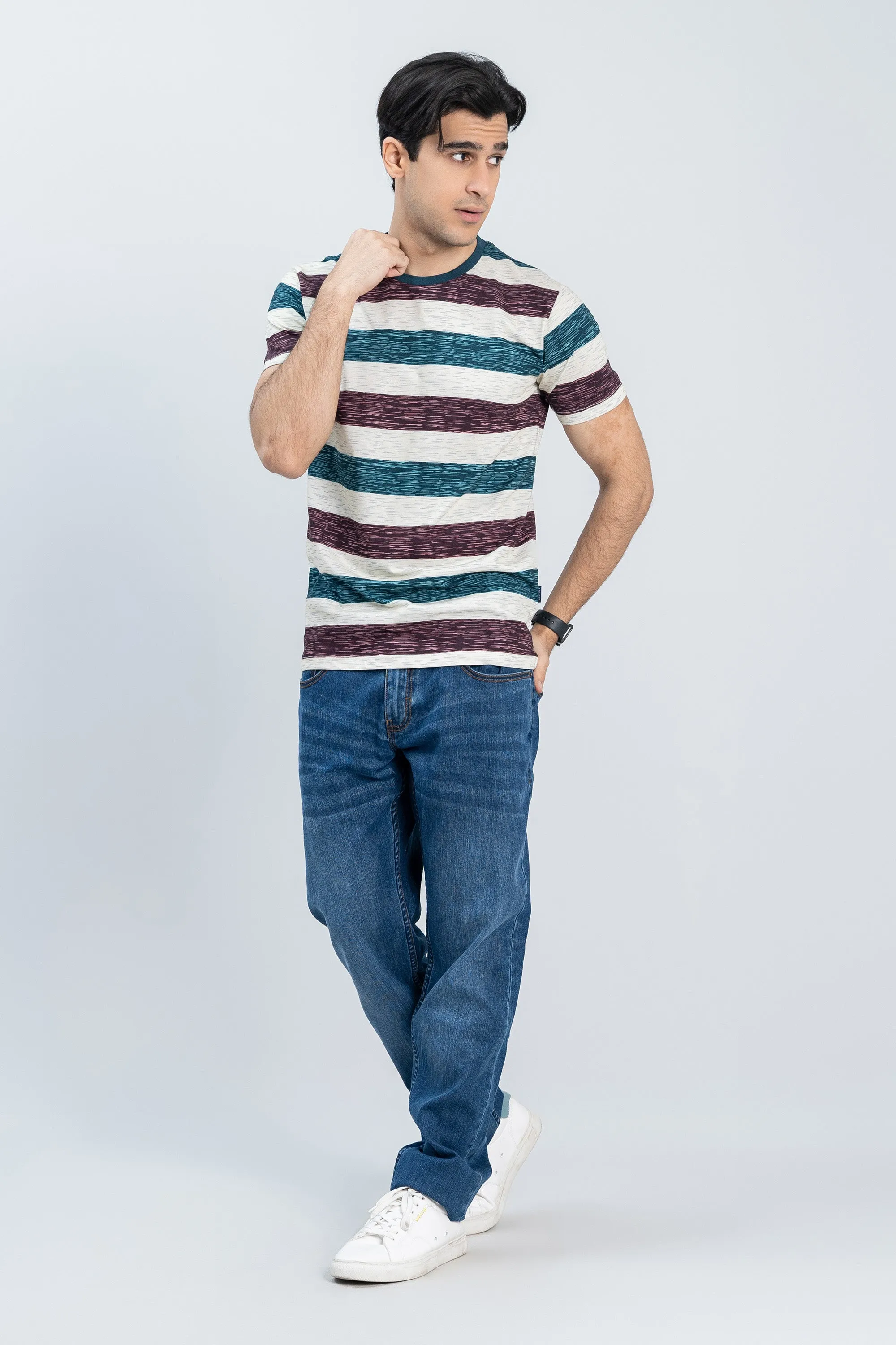 Beige Lining T-Shirt