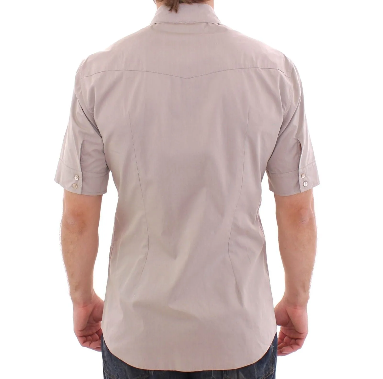 Beige Stretch Short Sleeve SICILIA Shirt