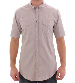 Beige Stretch Short Sleeve SICILIA Shirt