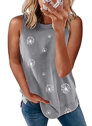 Biucly Women's Dandelion Tank Top