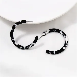 Black Acrylic Hoop Earrings