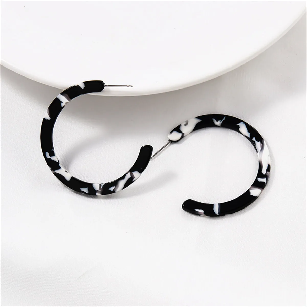 Black Acrylic Hoop Earrings