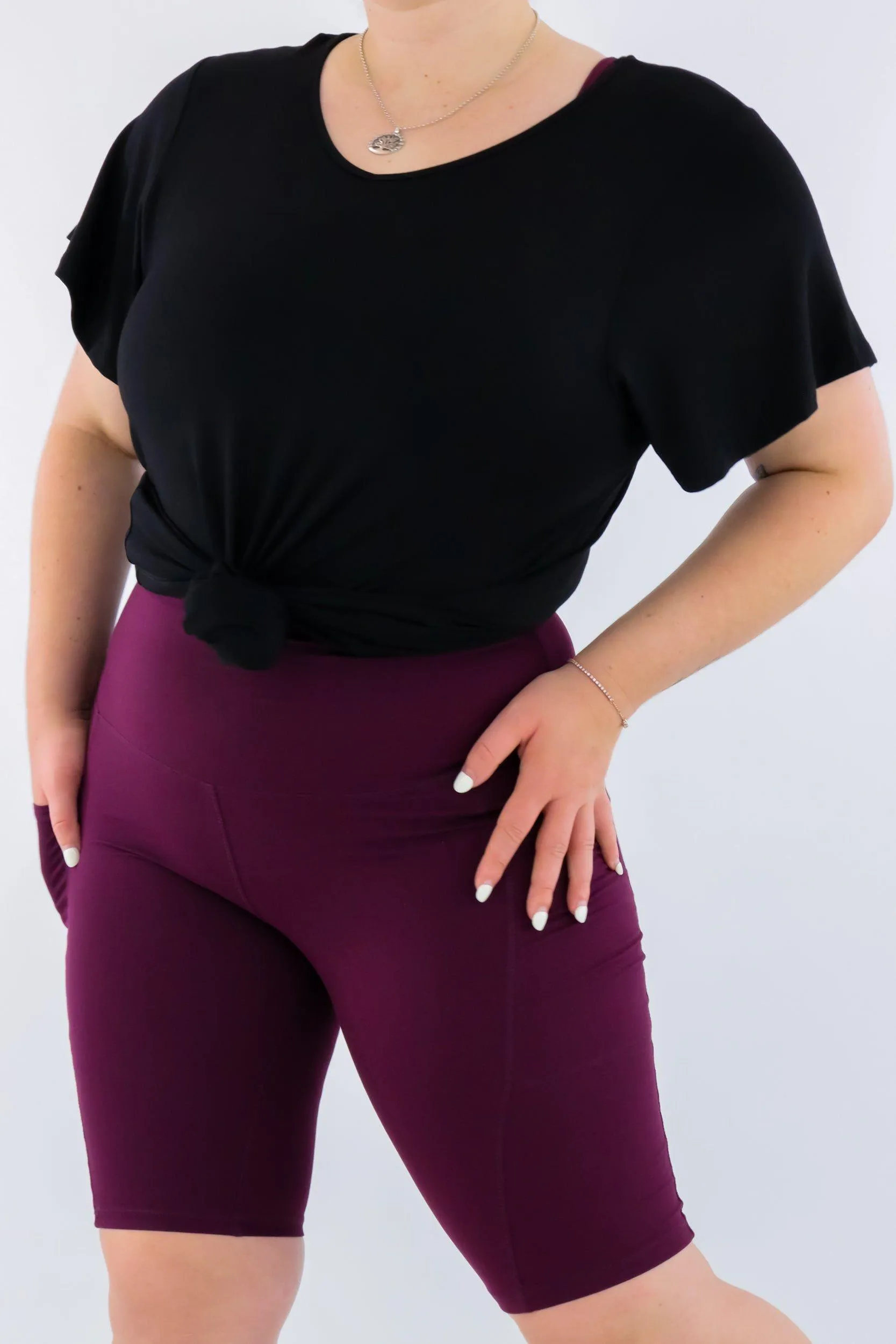 Black - Long T-shirt - V-neck - Flutter Sleeve