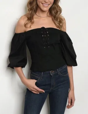 Black Off The Shoulder Top