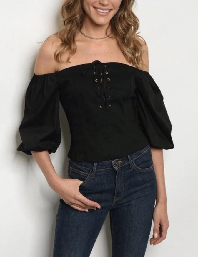 Black Off The Shoulder Top
