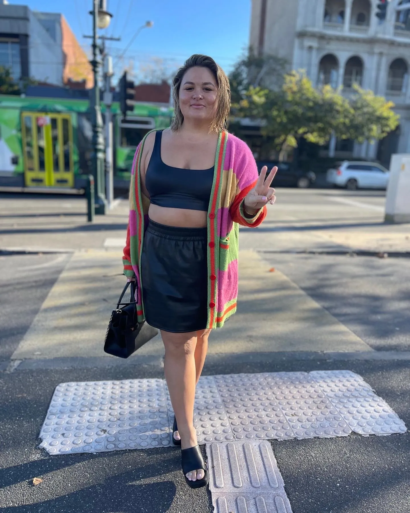 Boyfriend Cardie - Pink Combo