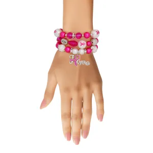 Bracelets Pink Breast Cancer Hope Set for Women