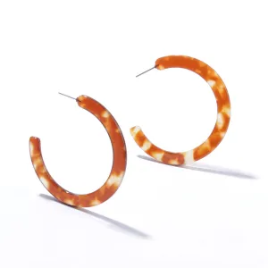 Brown Acrylic Hoop Earrings