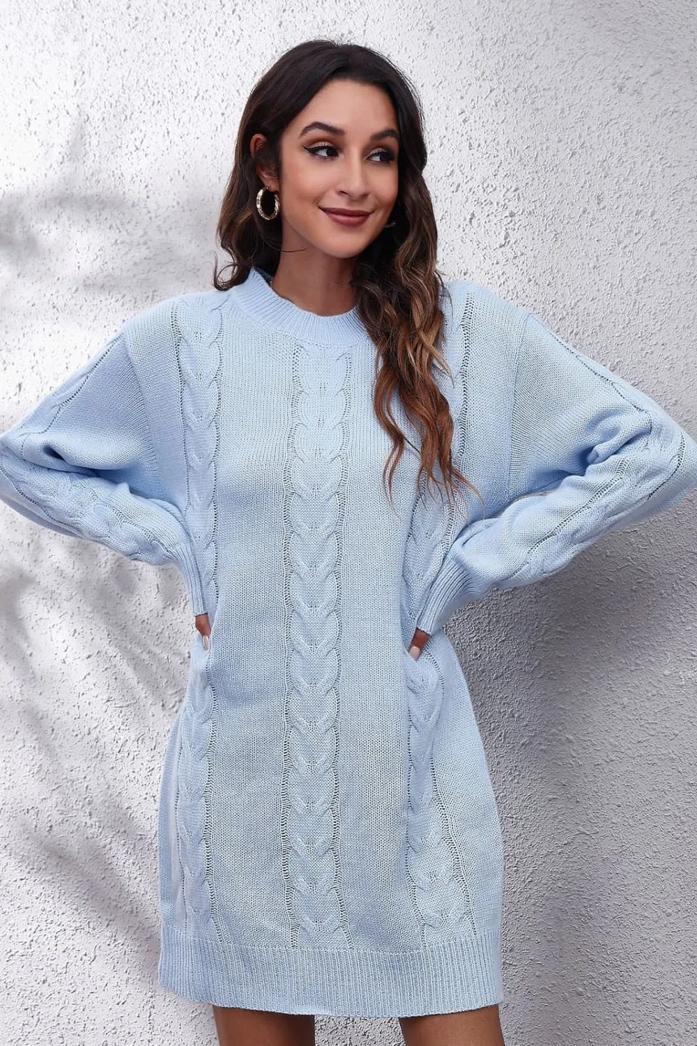 Cable-Knit Sweater Dress