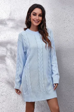 Cable-Knit Sweater Dress