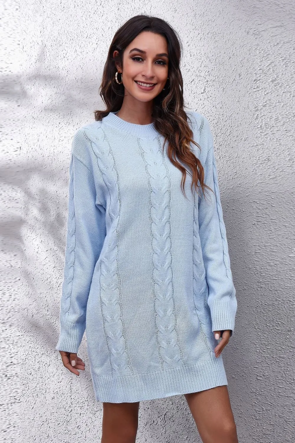 Cable-Knit Sweater Dress