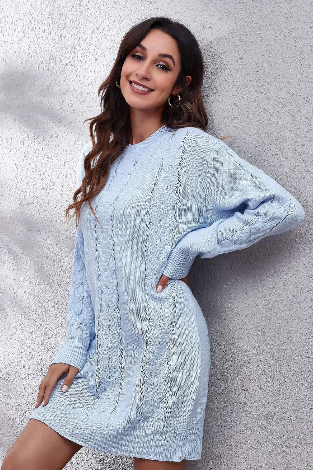 Cable-Knit Sweater Dress
