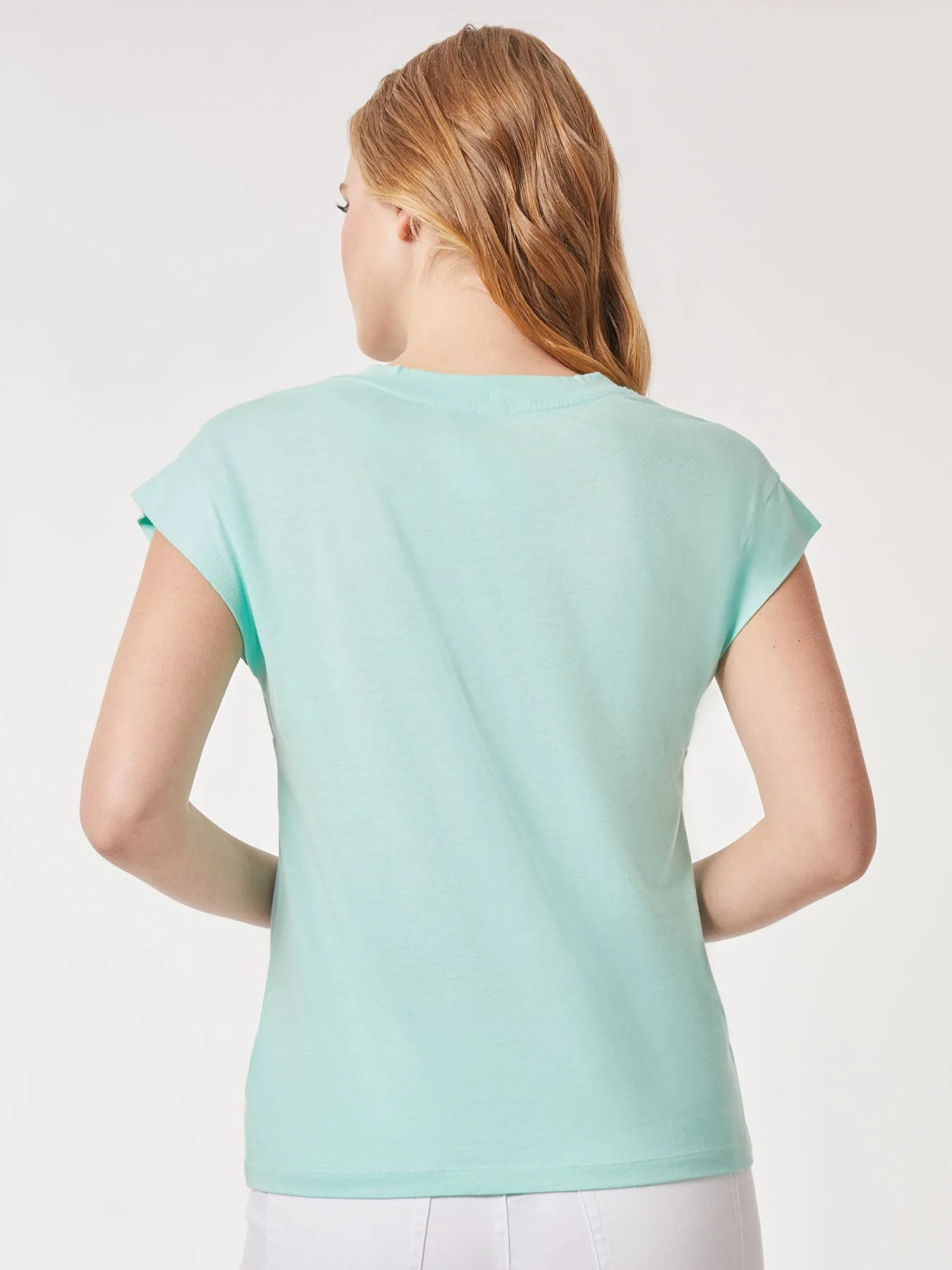 Cap Sleeve V-Neck Top