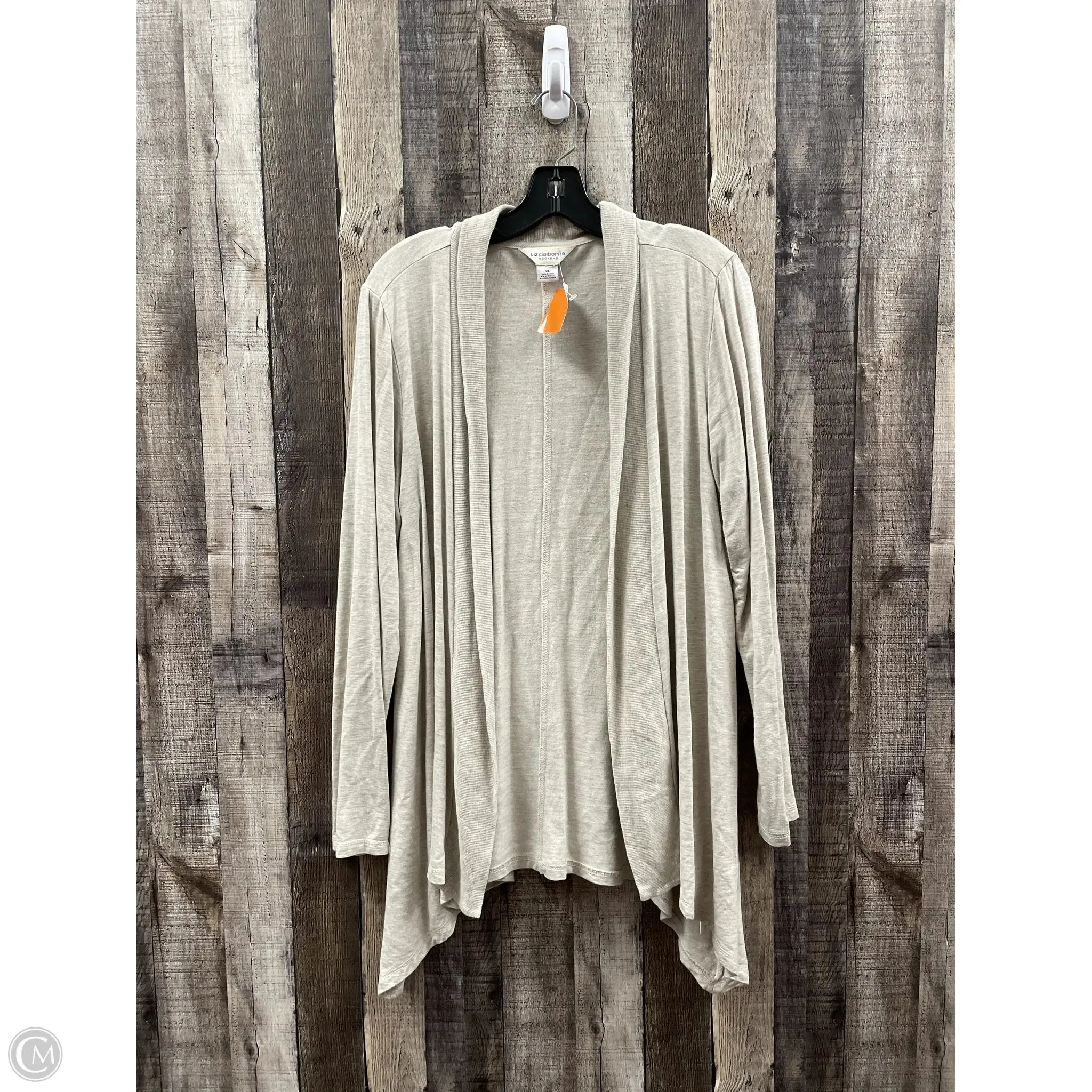 Cardigan By Liz Claiborne In Beige, Size: Xl