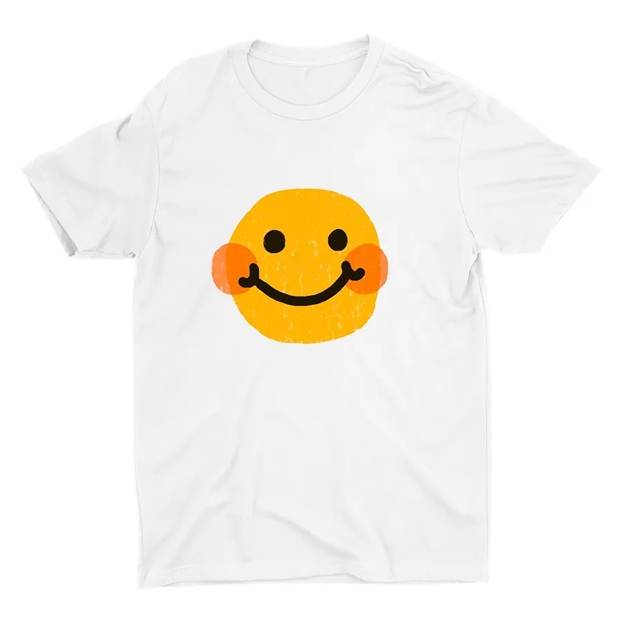 Cartoon Smiling Face Printed T-shirt